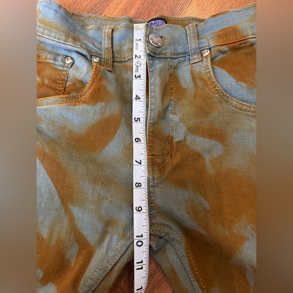 Culture Vulture Men’s Sz 28 Grunge Distressed Skinny Jeans with Embroidered Logo - Picture 7 of 11